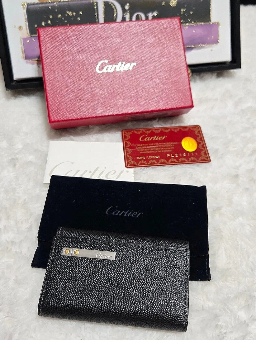 Cartier Black Leather Key Holder